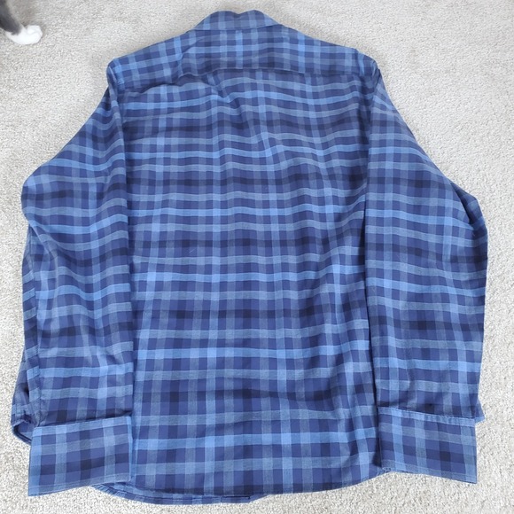 UNTUCKit Walton WF Men's Button Up Shirt Large Long Sleeve Blue Plaid - Picture 13 of 14